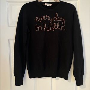 Lingua Franca Embroidered Cashmere Sweater.